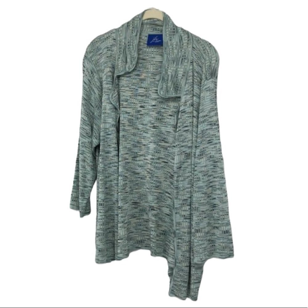 JH Collectibles mint teal space dye open cardigan